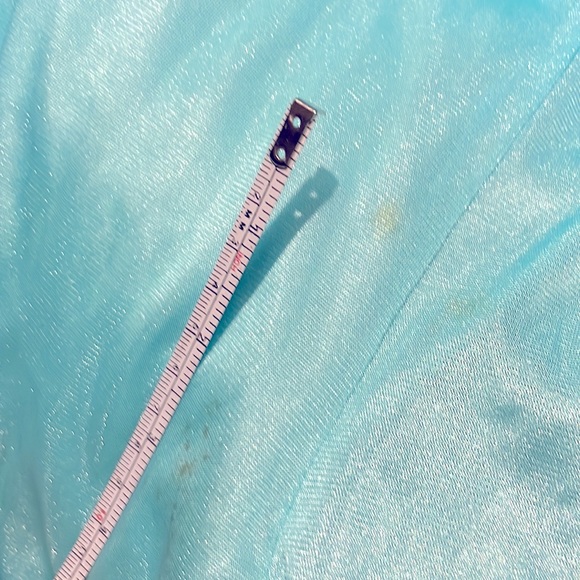 Big Girls Vintage 16 1/2 Aqua Blue Nylon One Piece Pantsuit - Picture 12 of 13